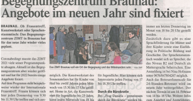 Begegnungszentrum Braunau: Angebote im neuen Jahr sind fixiert