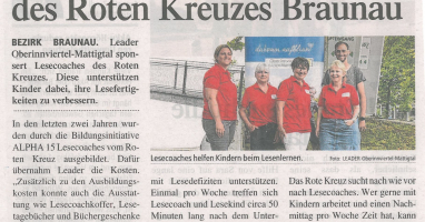 LEADER fördert Lesecoaches des Roten Kreuzes Braunau
