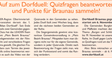 Auf zum Dorfduell: Quizfragen beantworten und Punkte für Braunau sammeln!