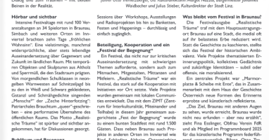 Festival der Regionen brachte "Realistische Träume" nach Braunau und ins Innviertel