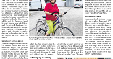 Europäische Mobilitätswoche soll Alternativen zum Auto aufzeigen