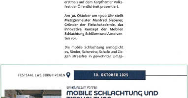 LEADER Projekt - Mobile Schlachtung