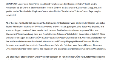 Stammtisch zum Regionen-Festival