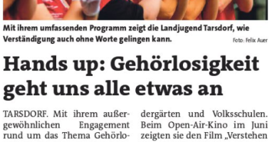 Hands Up: Gehörlosigkeit geht uns alle etwas an