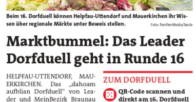 Marktbummel: Das LEADER Dorfduell geht in Runde 16